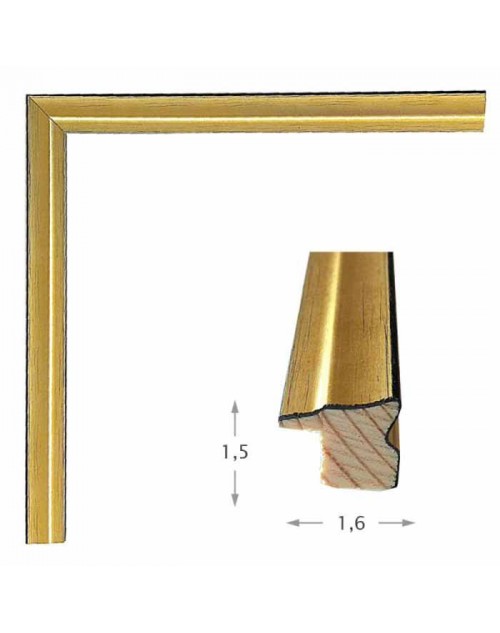 Κορνίζα ξύλινη 1,6 εκ. χρυσή 085-01